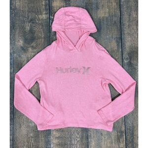 Hurley Girls Size Large 12/13 Hooded Pink Sweater!